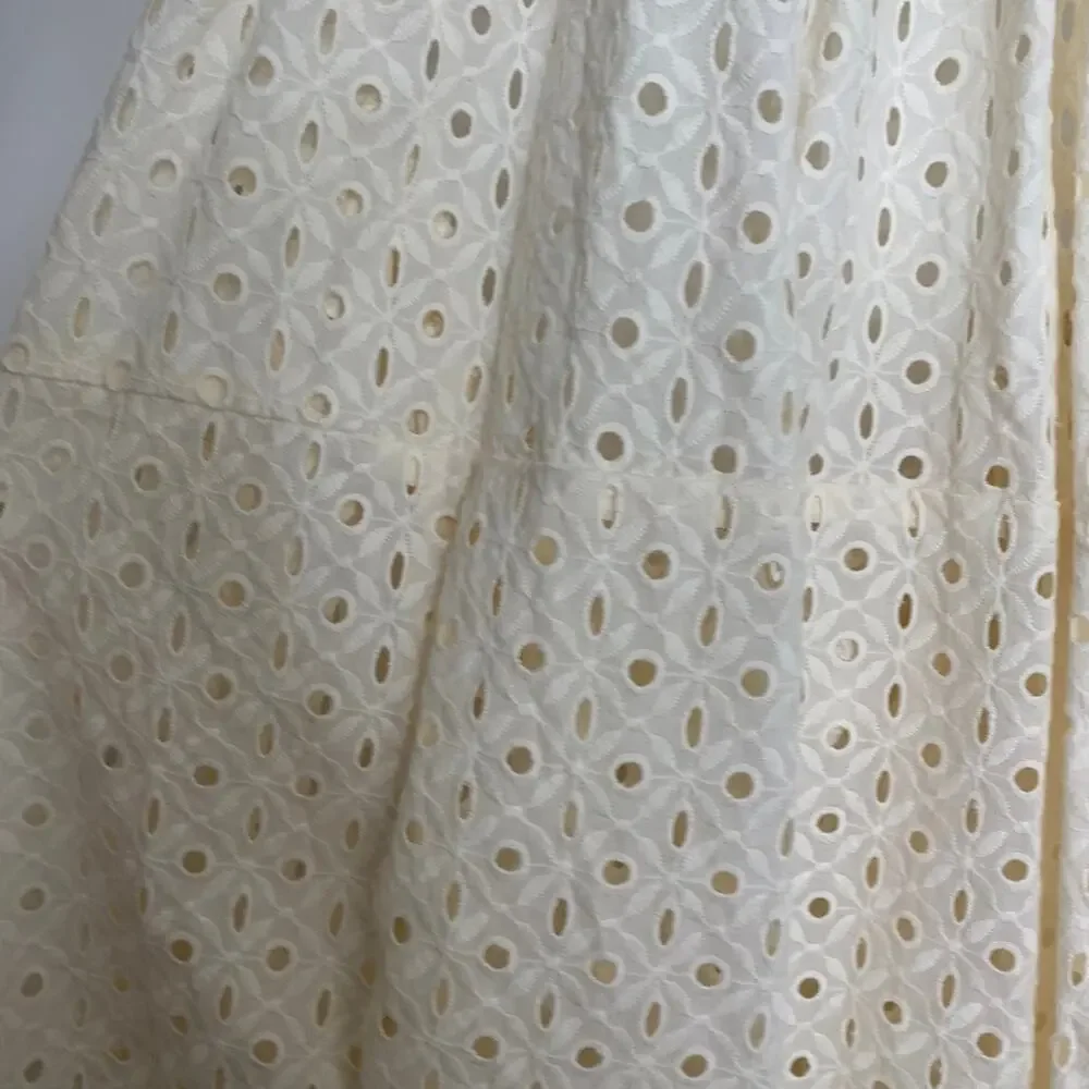 Vitamin A Off White Halter Top Maxi Cover Up Eyelet Swim Dress Womens Medium